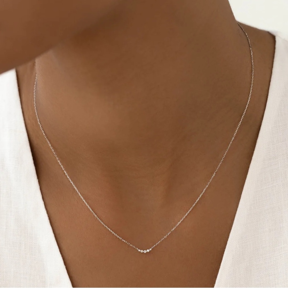 Linjer 14k White Gold Necklace - Picture 3 of 4